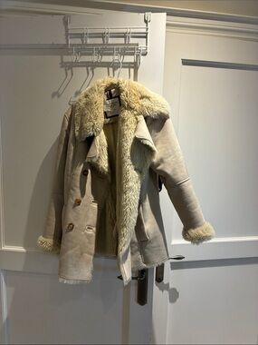 Tommy Hilfiger Cream Faux Shearling Teddy Jacket⭐️